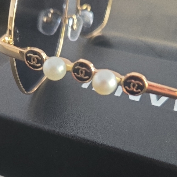 CHANEL Sunglasses  Gold  Frame Square - Picture 8 of 9